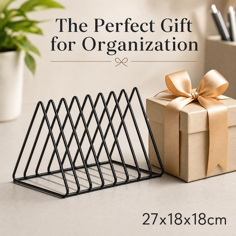 Magazine Holder Rack - 5/9 Grid Storage Rack Triangle Iron