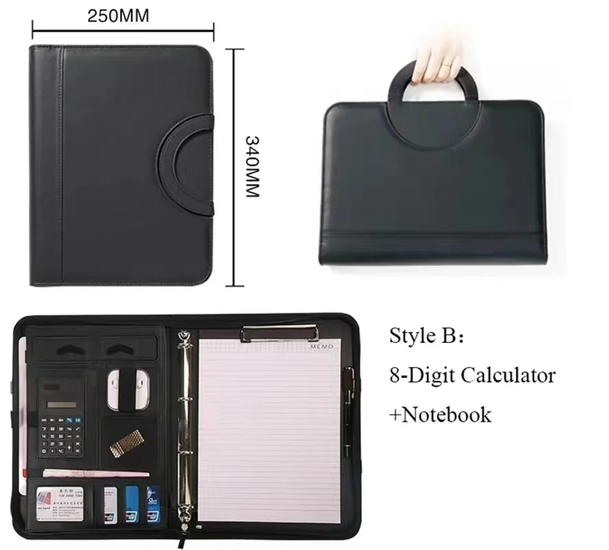 PU leather A4 zipper calculato - Binder A4 Lever review and price